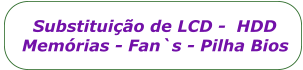 Substituio de LCD -  HDD      Memrias - Fan`s - Pilha Bios