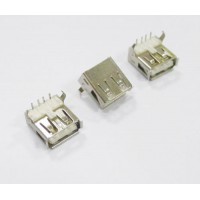 Conetor USB Tipo A Femea P/Board e PCB - 90 Graus